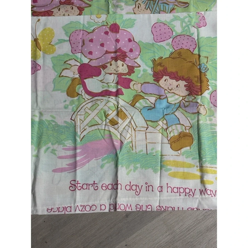 Strawberry Shortcake Vtg 1980 Pillow Case 80s‎ Huckleberry Finn Blueberry Muffin